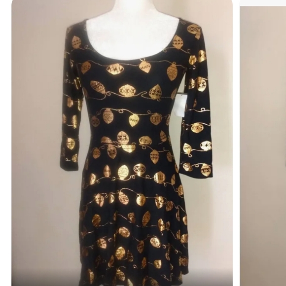 Black & Gold Christmas Ornament Dress - Picture 5 of 5